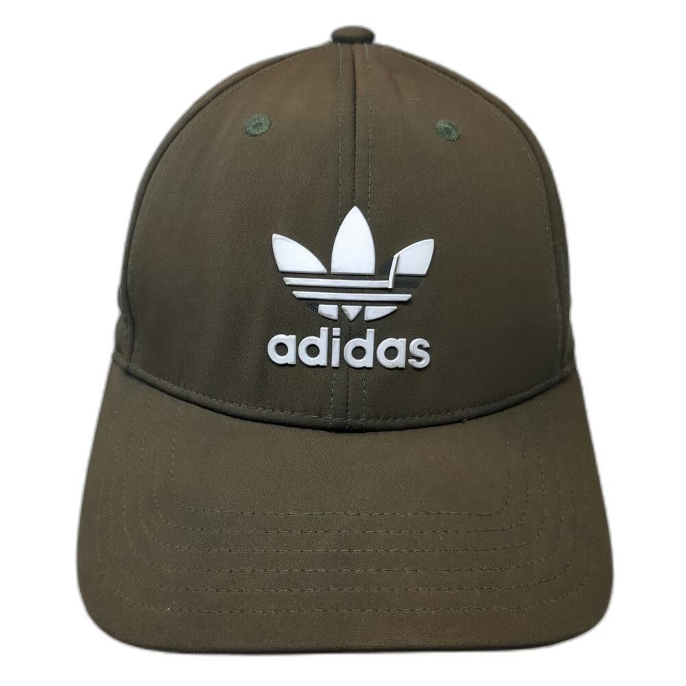 Adidas Snapback Green Hat One Size Laser Cut Vents Trefoil Logo OSFM Polyester
